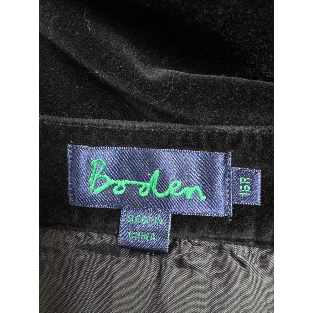 Vintage Boden Black Velvet A-Lined Skirt w/Circle Applique Size 16R - Picture 4 of 8